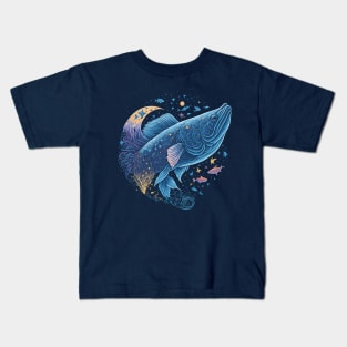 Fish in the Ocean at Night Time Kids T-Shirt